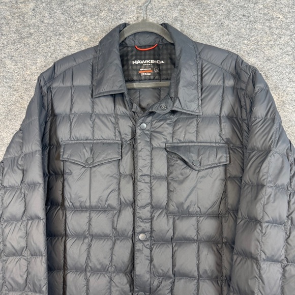 Hawke & Co Sport Men's Black Down Warm Puffer Shirt Jacket Lightweight Size XL - Picture 3 of 16